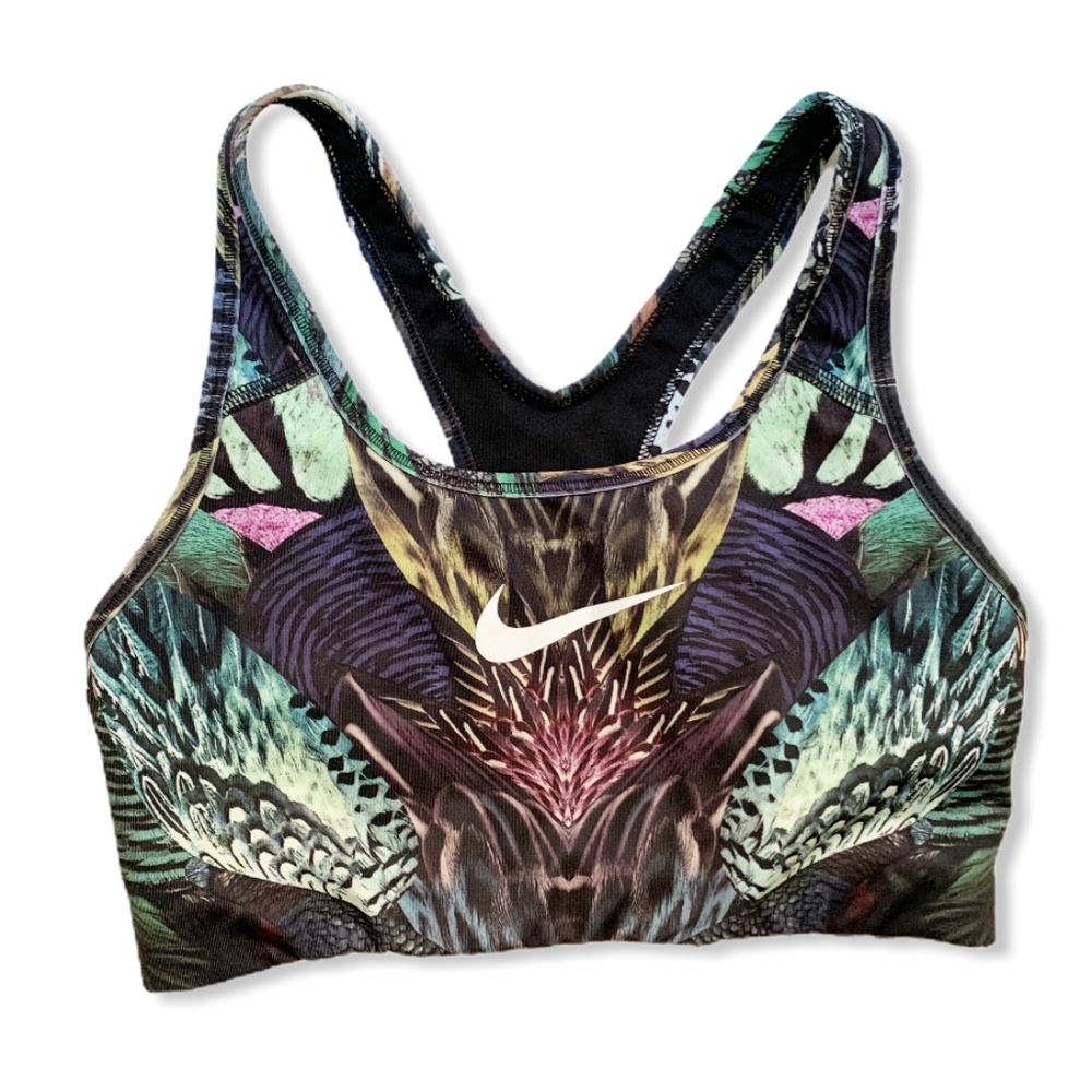 Nike Black Peacock pattern sports bra